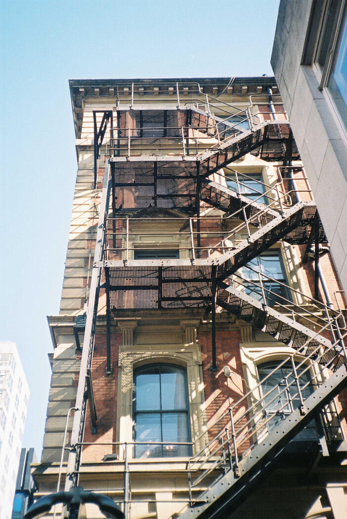 Emergency staircases of a building