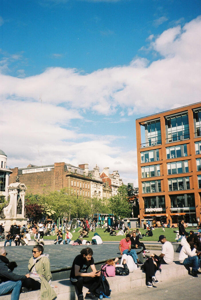 People enjoying their day on a Sunday afternoon
